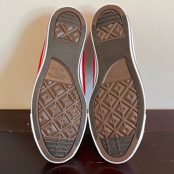 CONVERSE All Star UNISEX Sneakers Low Top Lace Up Red and White - Picture 4 of 10